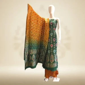 Banarasi meenakari Bandhej designer heavy dress material – Best fashion boutique in Hyderabad