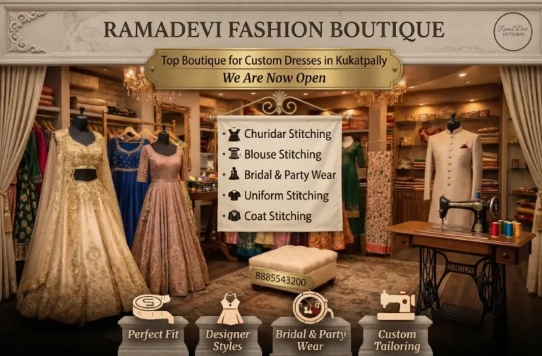Best boutique in Kukatpally Hyderabad for designer blouses and stylish outfits with custom stitching