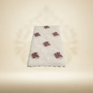white floral embroidered lace fabric – Top fashion boutique in Hyderabad