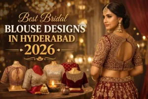 Latest bridal blouse designs in Hyderabad 2026 featuring maggam work and modern stylish blouse patterns for weddings